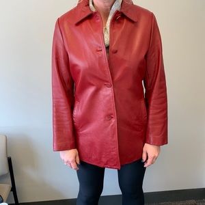 Danier red leather jacket